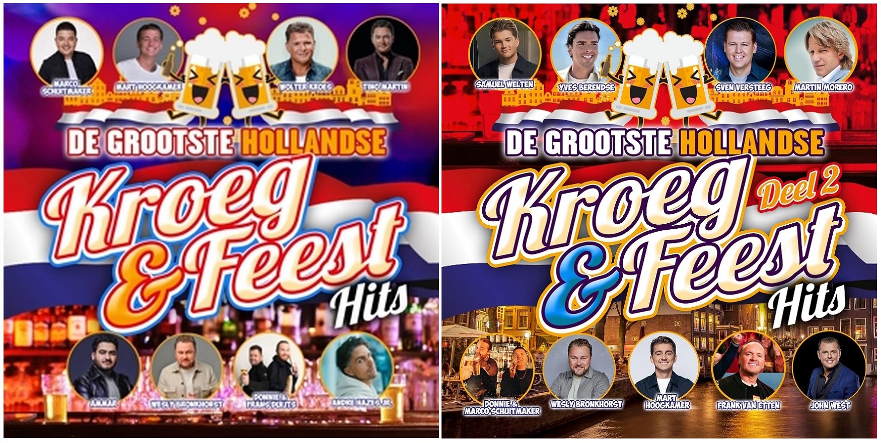 DIVERSE ARTIESTEN - DE GROOTSTE HOLLANDSE KROEG & FEESTHITS deel 1 & 2 (CD)