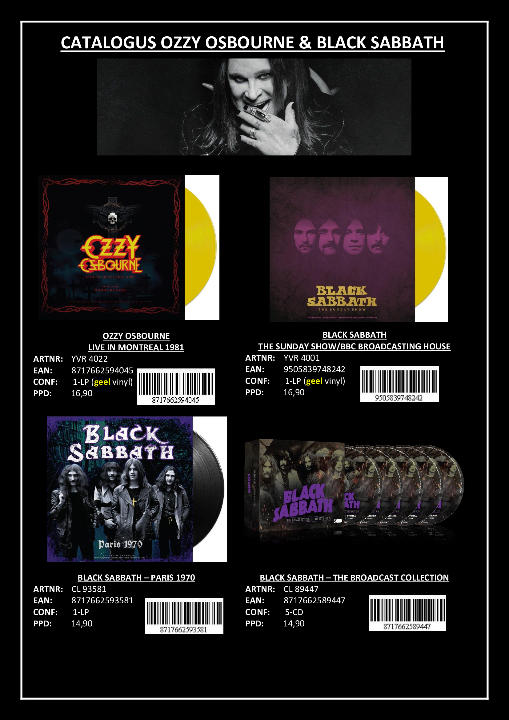 OZZY OSBOURNE & BLACK SABBATH